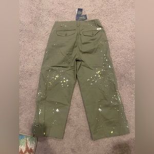 Green with slash of paint Polo By Ralph Lauren capris pants .